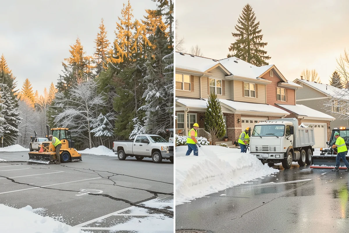 Business Park Sidewalk Clearing in Algona, King County, WA - Map campus walks, courtyards, and building connectors