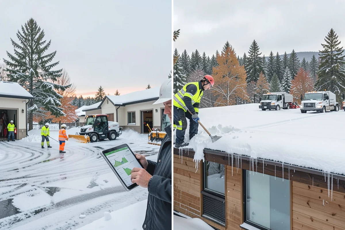 Business Park Sidewalk Clearing in Auburn, King County, WA - Map campus walks, courtyards, and building connectors