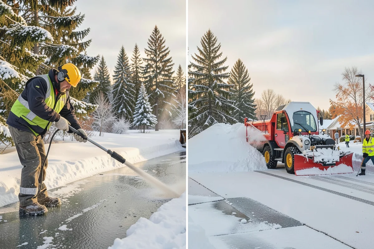Business Park Sidewalk Clearing in Beaux Arts Village, King County, WA - Map campus walks, courtyards, and building connectors
