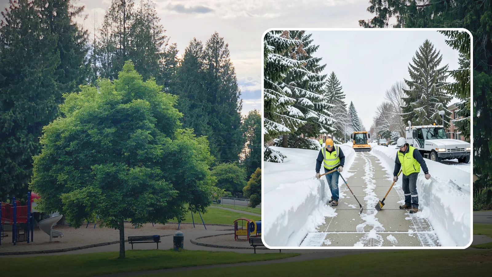 Business Park Sidewalk Clearing in Bonney Lake, Pierce County, WA - Campus-walkway clearing for Western Washington business parks, keeping the inter-building paths and entrances safe for every...