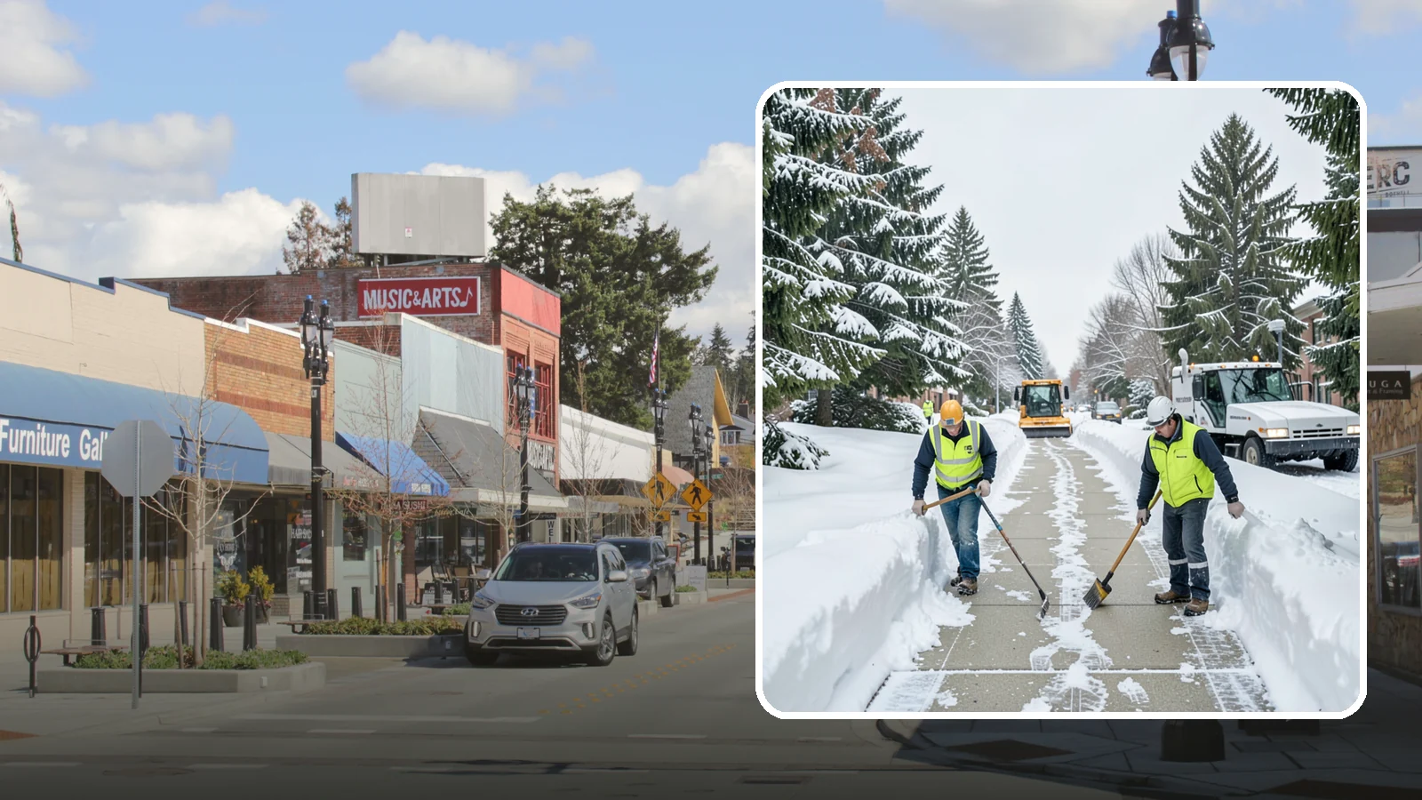 Business Park Sidewalk Clearing in Bothell, King County, WA - Campus-walkway clearing for Western Washington business parks, keeping the inter-building paths and entrances safe for every...