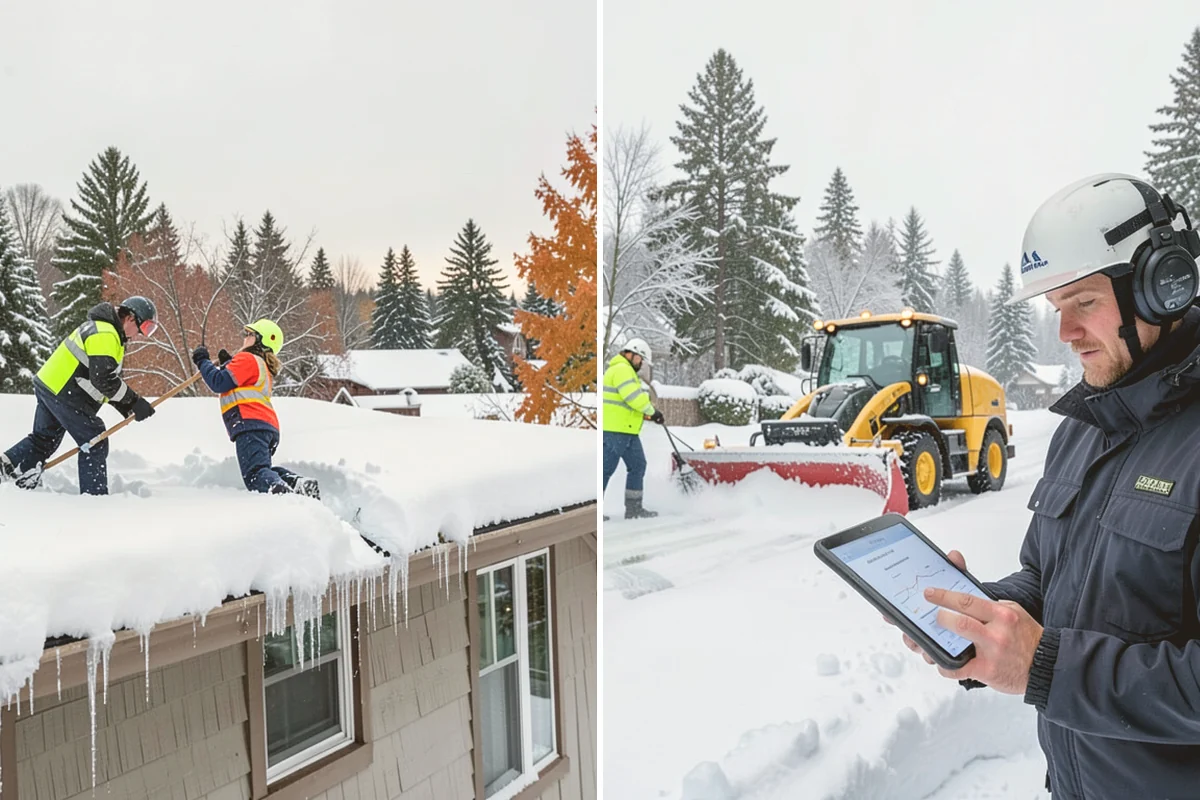 Business Park Sidewalk Clearing in Bothell, King County, WA - Map campus walks, courtyards, and building connectors