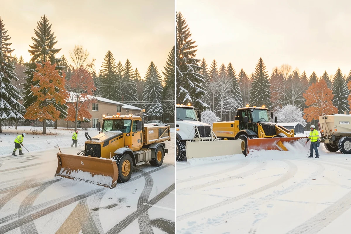 Business Park Sidewalk Clearing in Brier, Snohomish County, WA - Map campus walks, courtyards, and building connectors