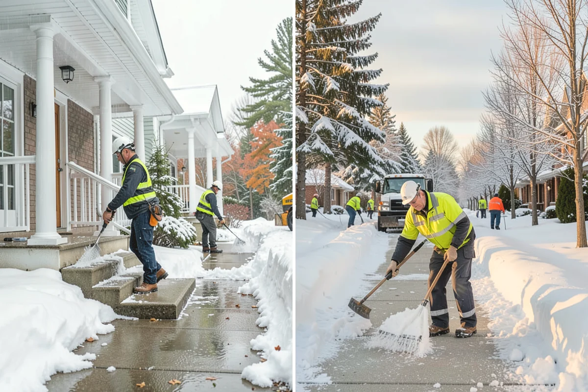 Business Park Sidewalk Clearing in Burlington, Skagit County, WA - Map campus walks, courtyards, and building connectors