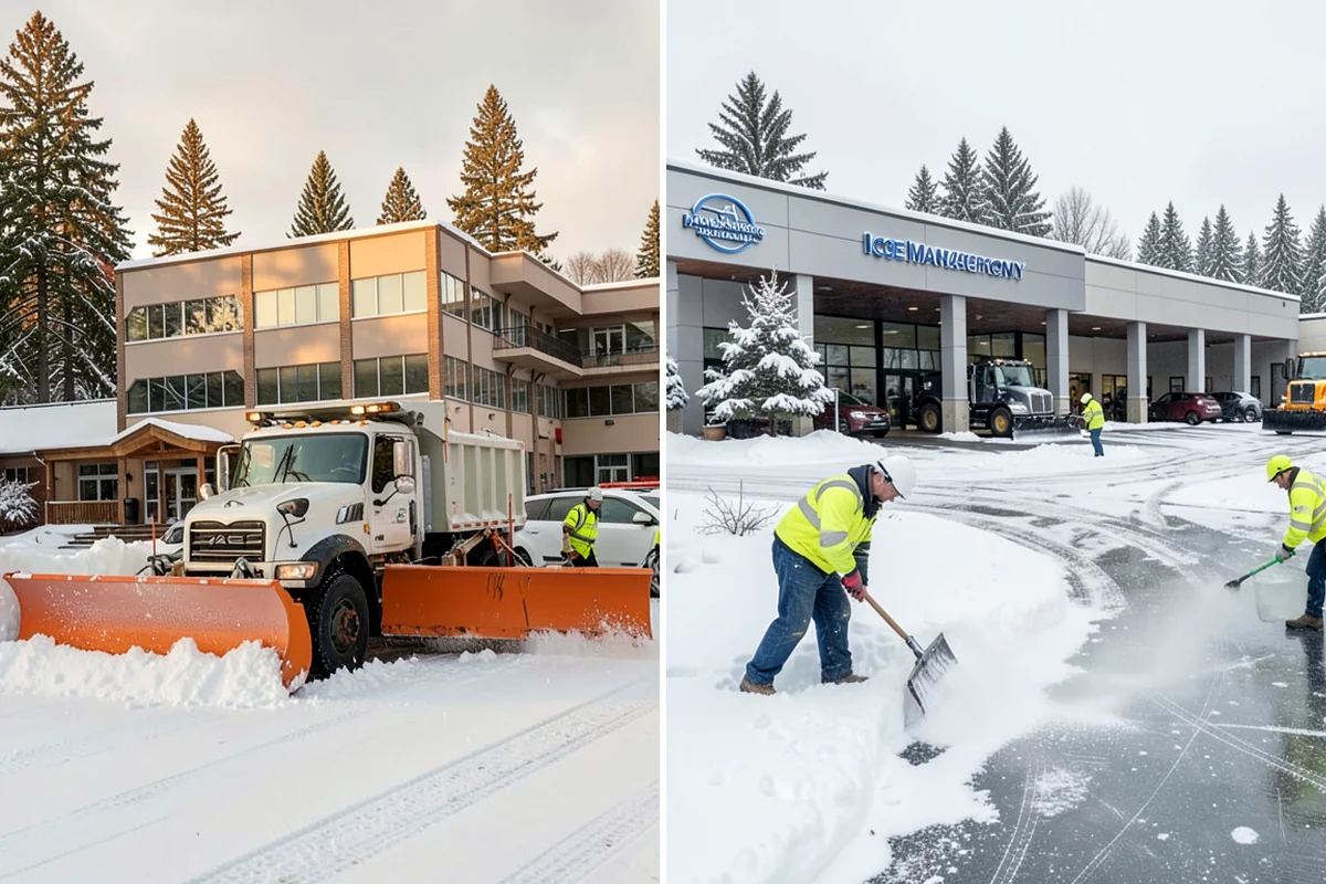 Business Park Sidewalk Clearing in Clyde Hill, King County, WA - Map campus walks, courtyards, and building connectors