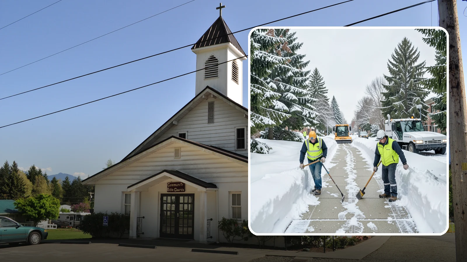 Business Park Sidewalk Clearing in Concrete, Skagit County, WA - Campus-walkway clearing for Western Washington business parks, keeping the inter-building paths and entrances safe for every...