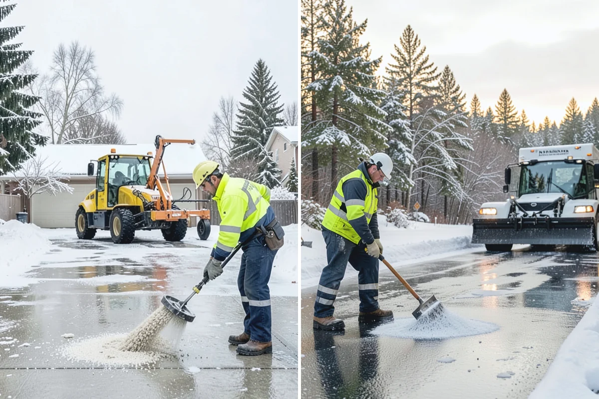 Business Park Sidewalk Clearing in Coupeville, Island County, WA - Map campus walks, courtyards, and building connectors