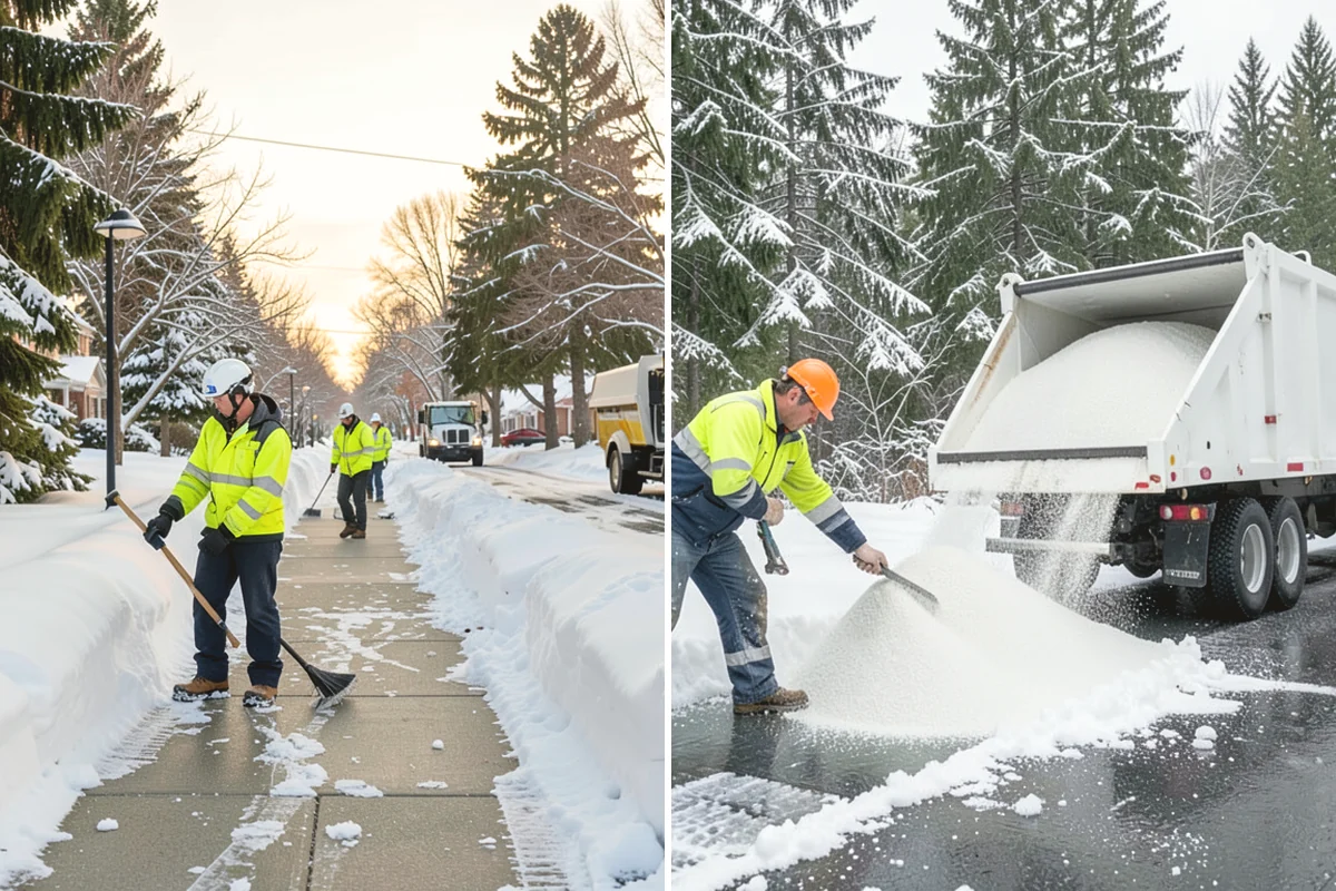 Business Park Sidewalk Clearing in Covington, King County, WA - Map campus walks, courtyards, and building connectors