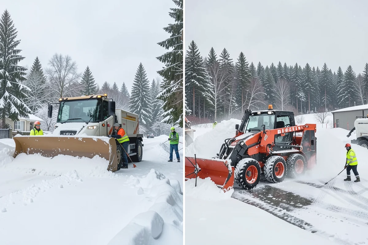 Business Park Sidewalk Clearing in Darrington, Snohomish County, WA - Map campus walks, courtyards, and building connectors