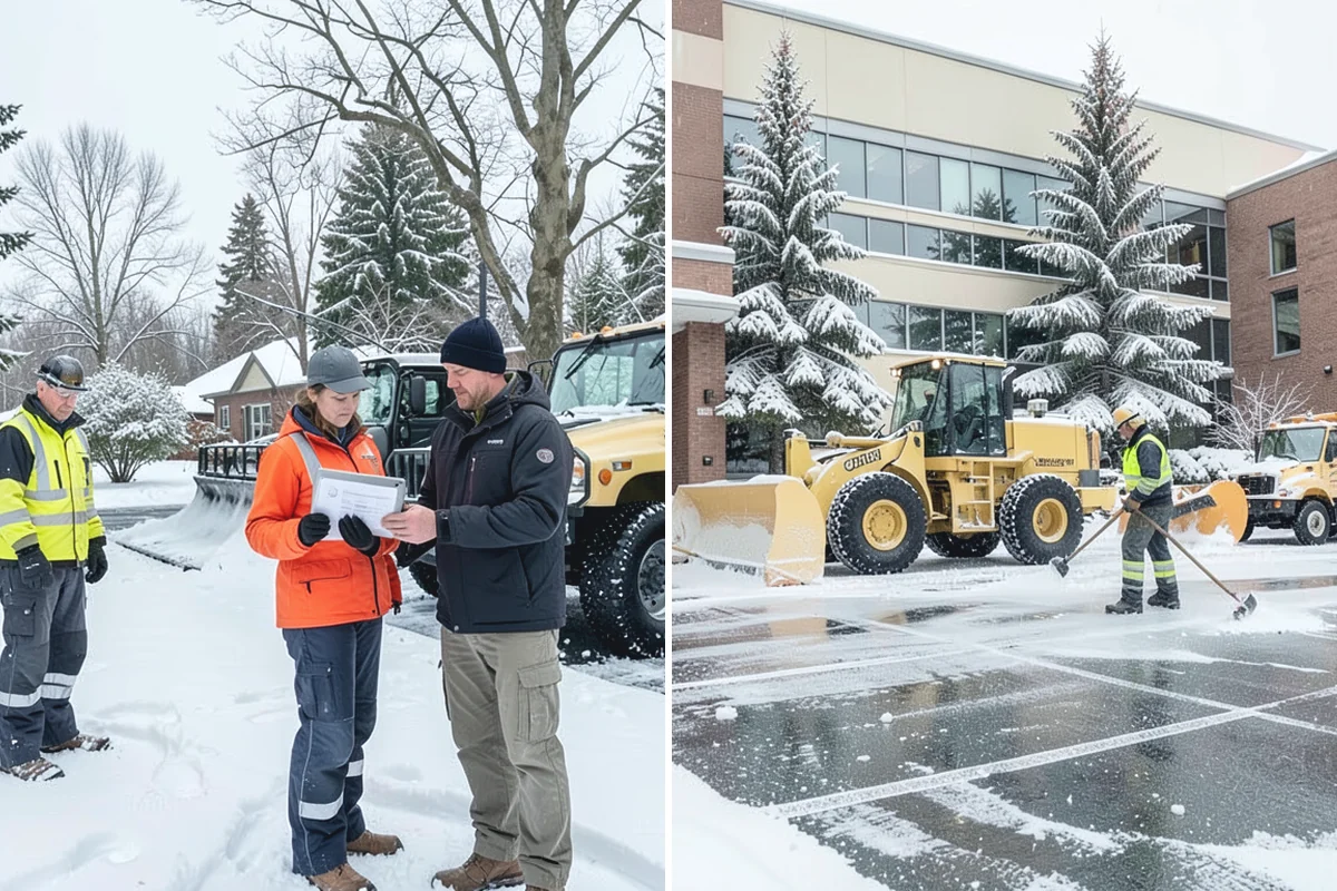 Business Park Sidewalk Clearing in Des Moines, King County, WA - Map campus walks, courtyards, and building connectors