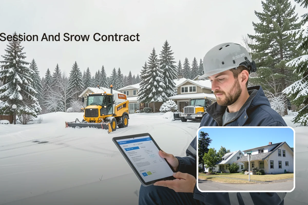 Business Park Sidewalk Clearing in DuPont, Pierce County, WA - Inter-building campus walks cleared as a single network