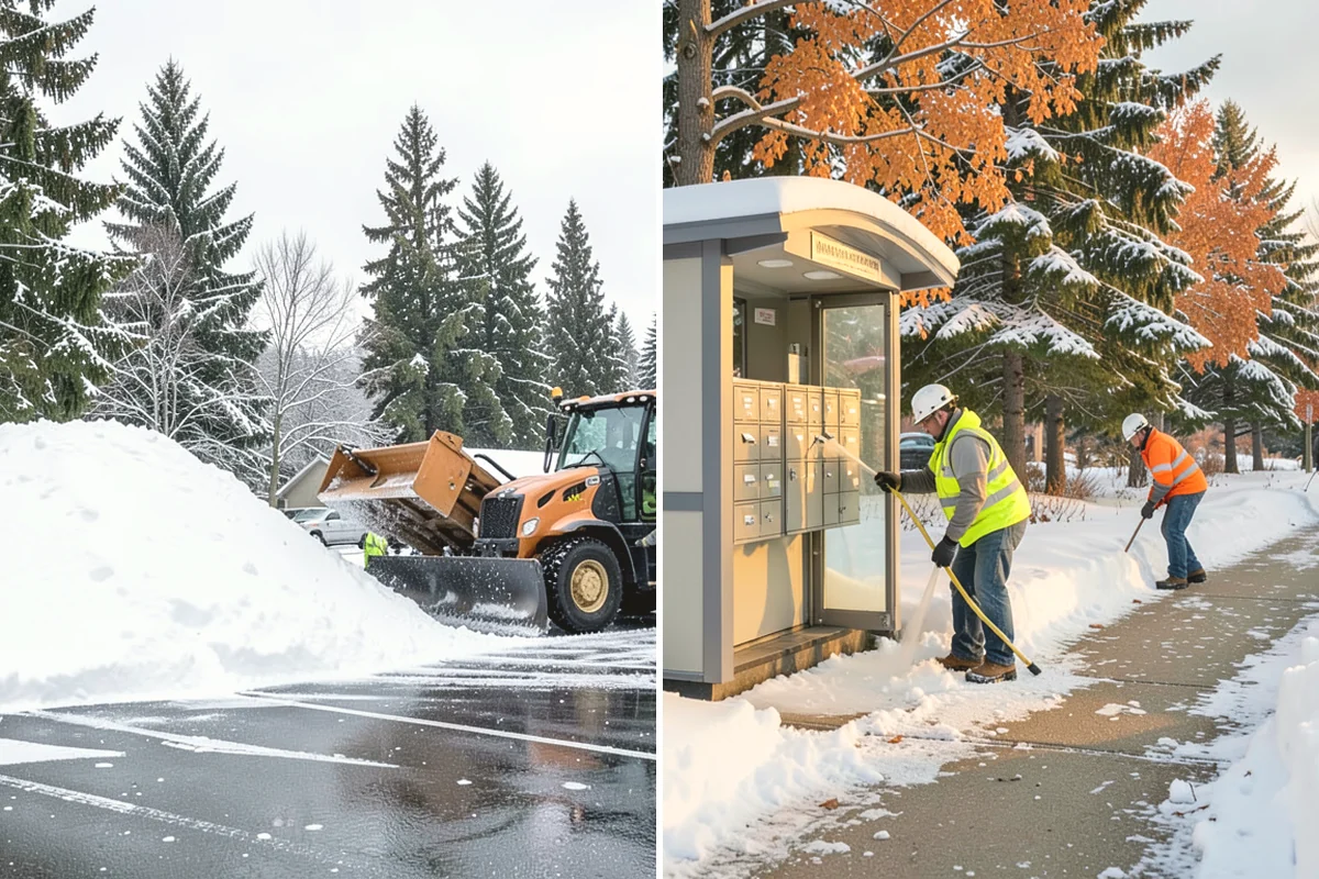 Business Park Sidewalk Clearing in Duvall, King County, WA - Map campus walks, courtyards, and building connectors