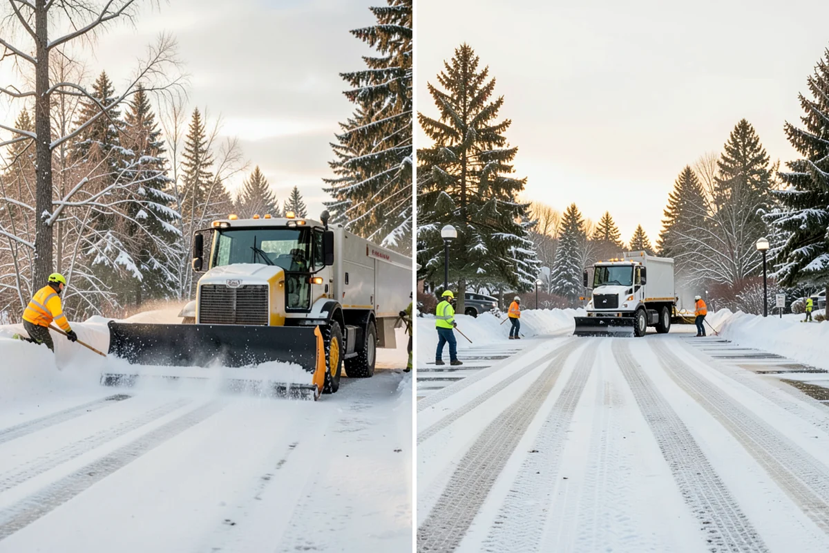 Business Park Sidewalk Clearing in Everett, Snohomish County, WA - Map campus walks, courtyards, and building connectors
