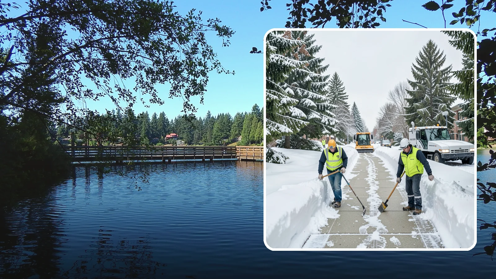 Business Park Sidewalk Clearing in Federal Way, King County, WA - Campus-walkway clearing for Western Washington business parks, keeping the inter-building paths and entrances safe for every...