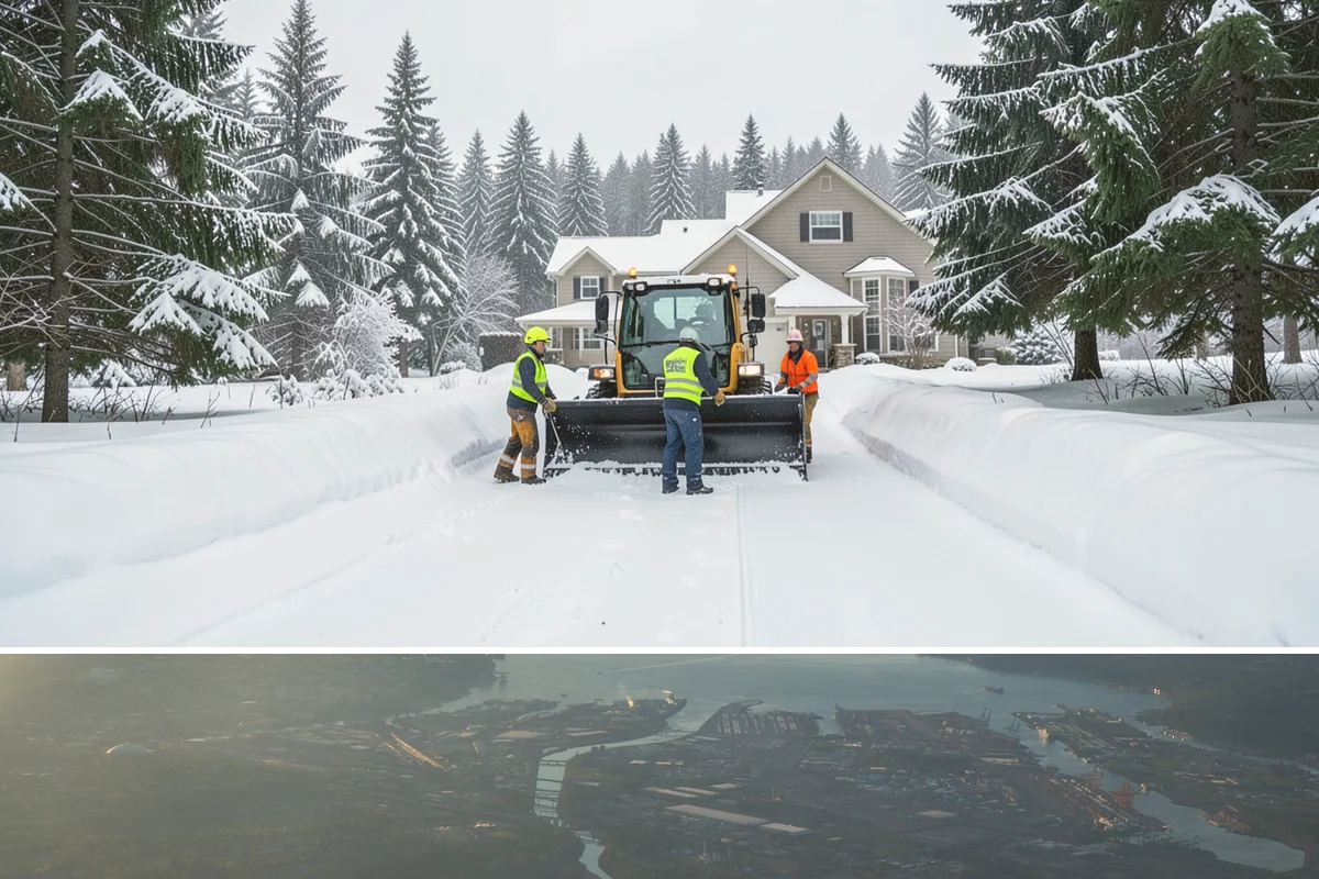 Business Park Sidewalk Clearing in Fife, Pierce County, WA - Business park demand runs December through February, when shaded courtyards and connectors refreeze overnight between weekday...