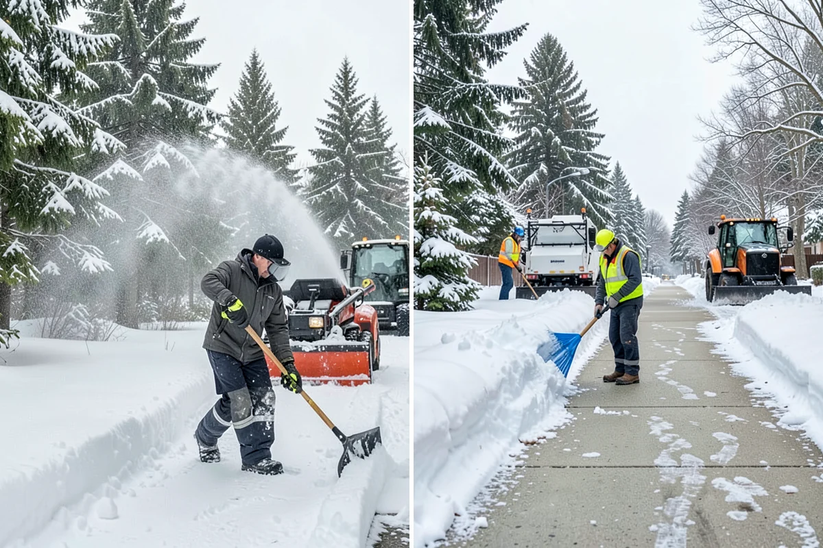 Business Park Sidewalk Clearing in Fircrest, Pierce County, WA - Map campus walks, courtyards, and building connectors