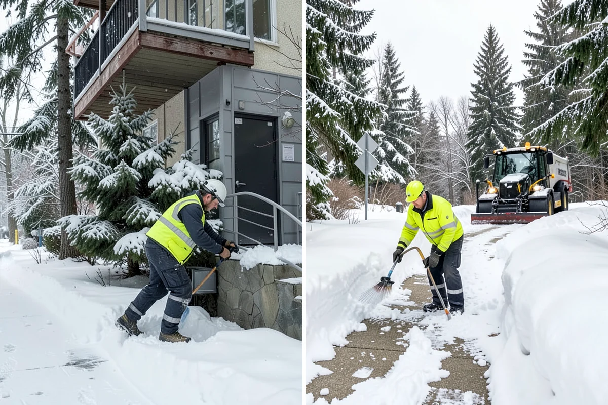 Business Park Sidewalk Clearing in Hunts Point, King County, WA - Map campus walks, courtyards, and building connectors