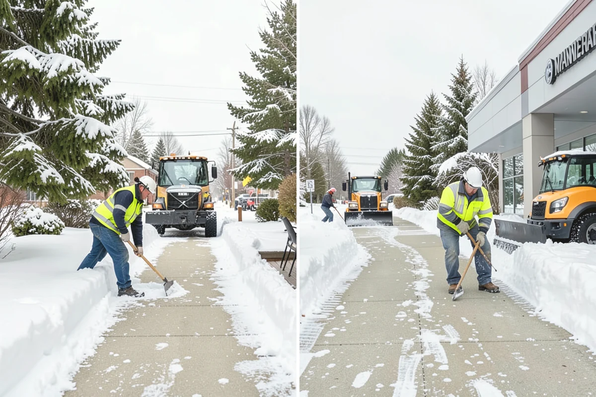 Business Park Sidewalk Clearing in Issaquah, King County, WA - Map campus walks, courtyards, and building connectors