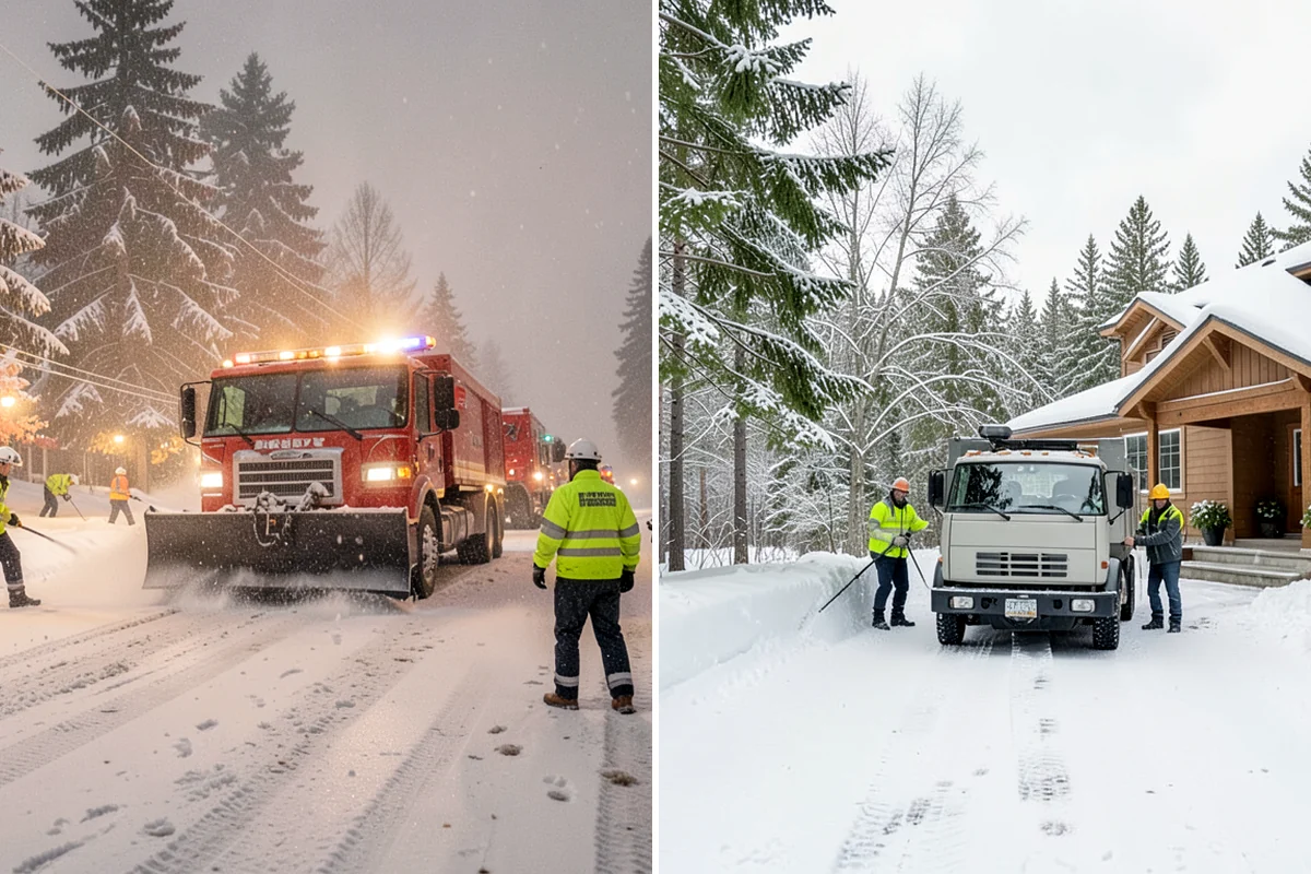Business Park Sidewalk Clearing in Kenmore, King County, WA - Map campus walks, courtyards, and building connectors