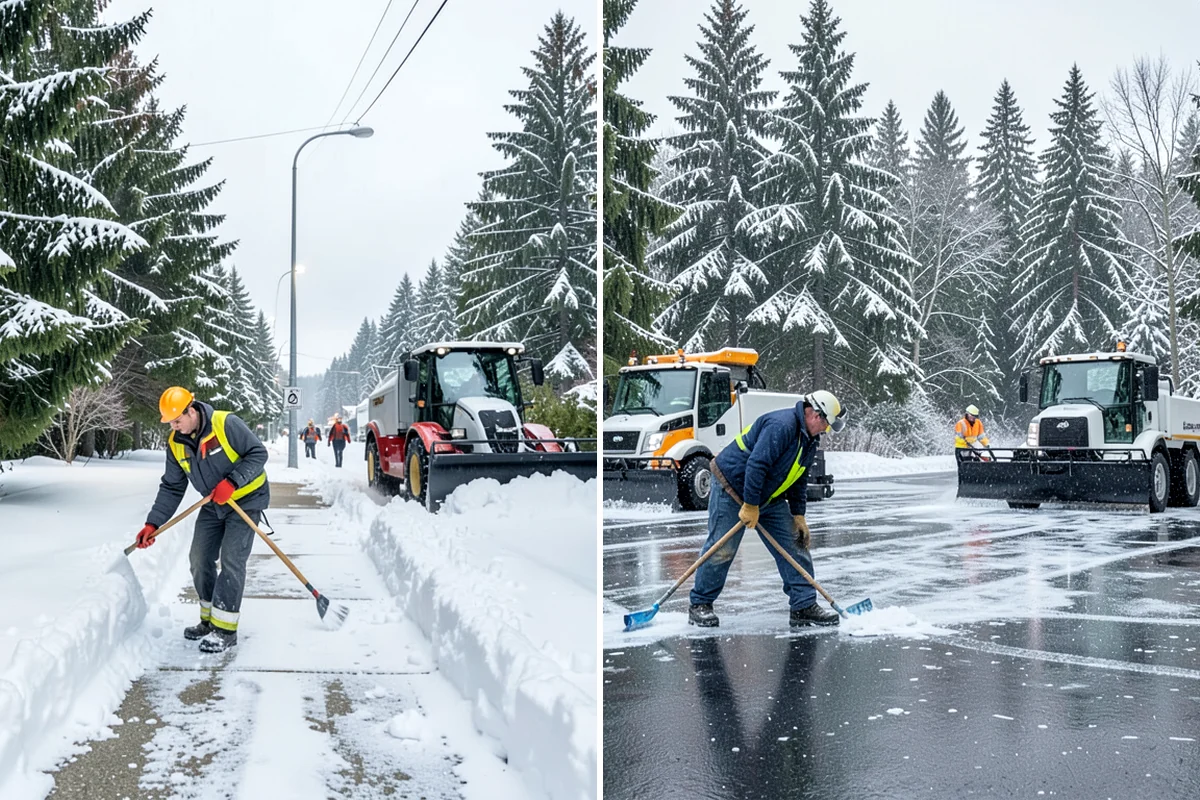 Business Park Sidewalk Clearing in Lyman, Skagit County, WA - Map campus walks, courtyards, and building connectors