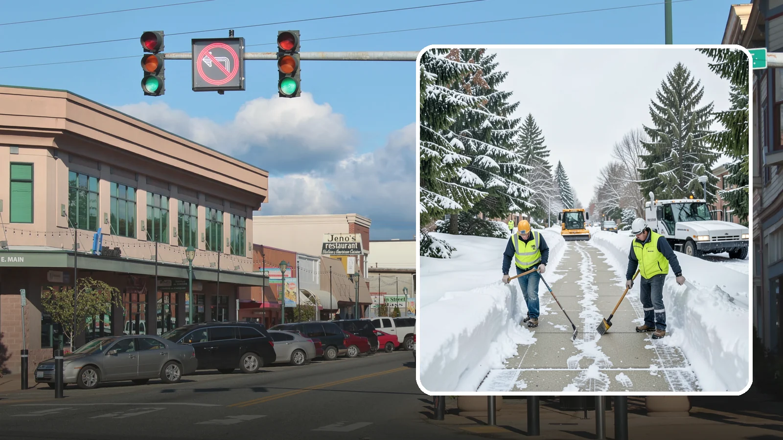 Business Park Sidewalk Clearing in Monroe, Snohomish County, WA - Campus-walkway clearing for Western Washington business parks, keeping the inter-building paths and entrances safe for every...