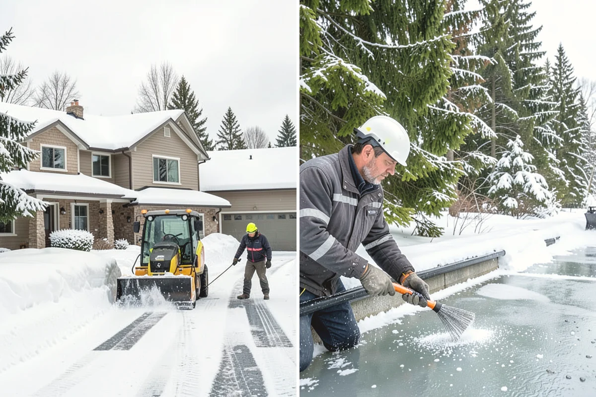 Business Park Sidewalk Clearing in Monroe, Snohomish County, WA - Map campus walks, courtyards, and building connectors