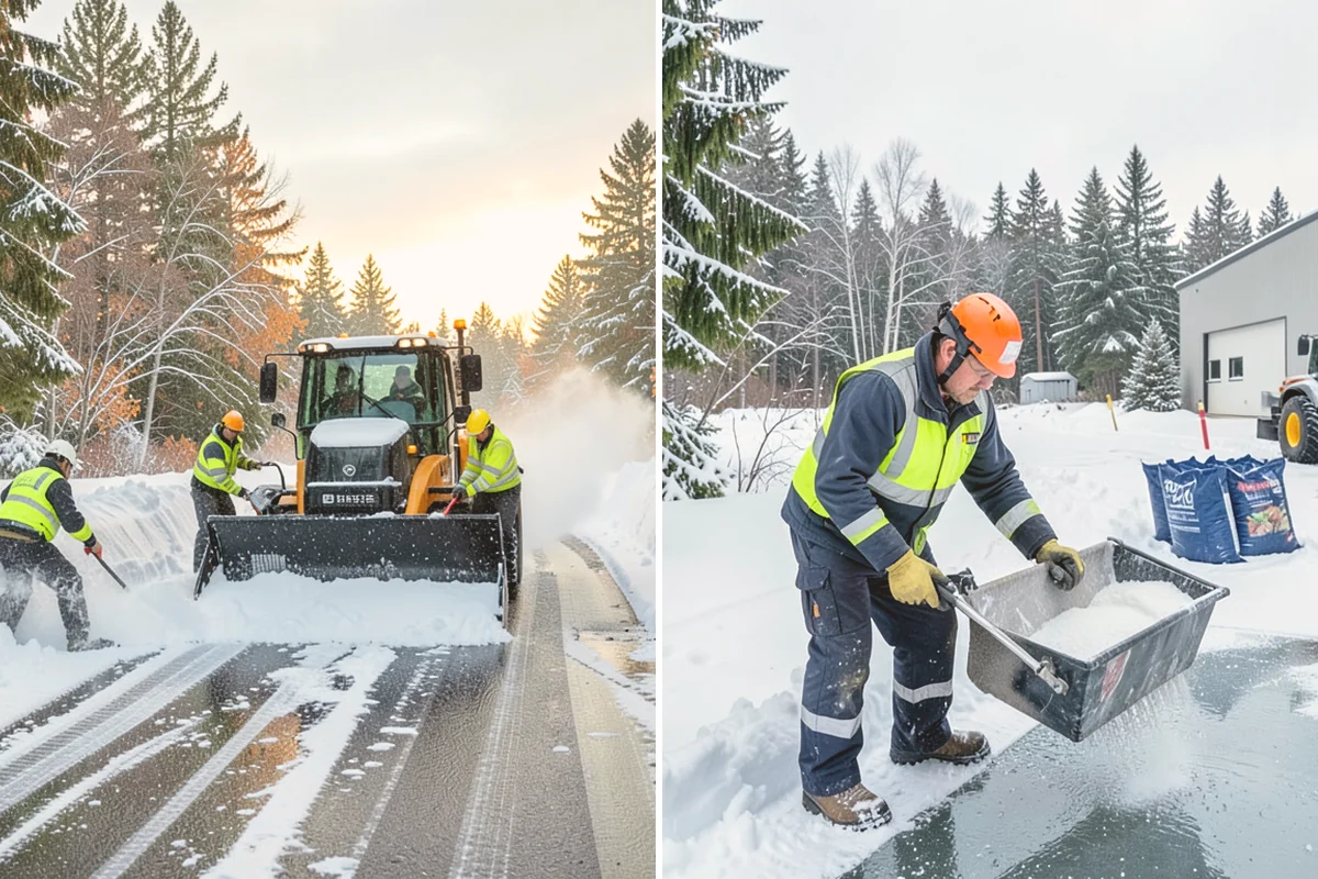 Business Park Sidewalk Clearing in Mount Vernon, Skagit County, WA - Map campus walks, courtyards, and building connectors