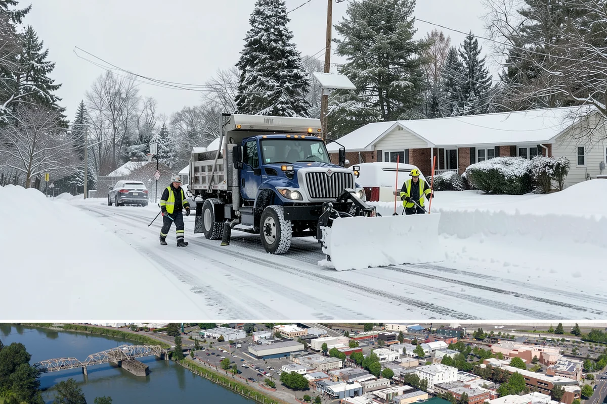 Business Park Sidewalk Clearing in Mount Vernon, Skagit County, WA - Business park demand runs December through February, when shaded courtyards and connectors refreeze overnight between weekday...