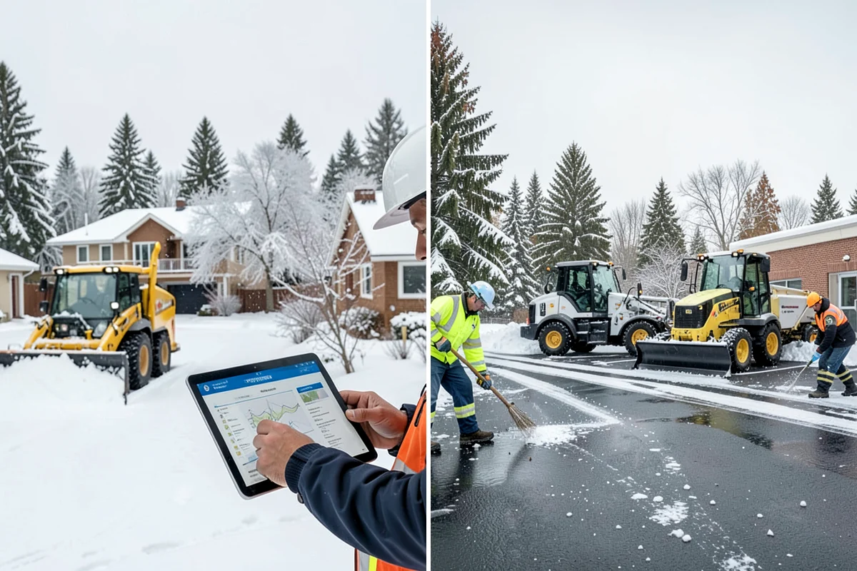 Business Park Sidewalk Clearing in Normandy Park, King County, WA - Map campus walks, courtyards, and building connectors