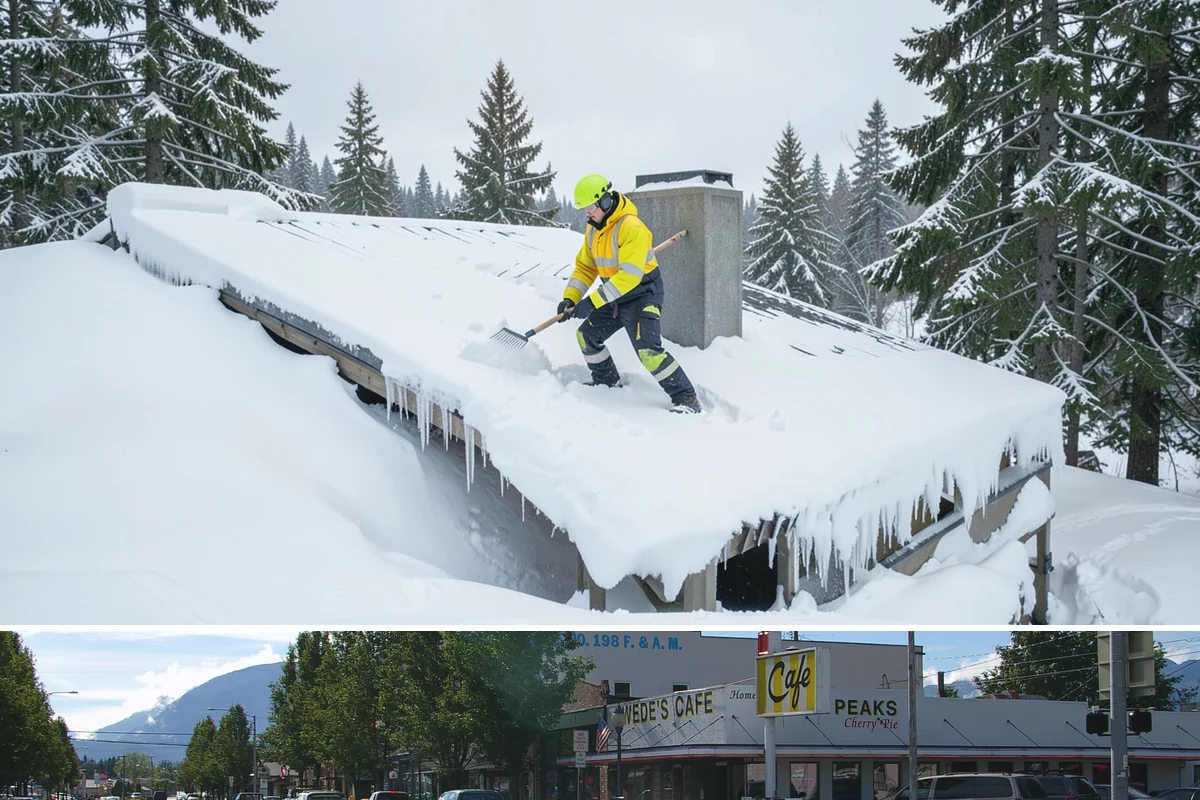 Business Park Sidewalk Clearing in North Bend, King County, WA - Business park demand runs December through February, when shaded courtyards and connectors refreeze overnight between weekday...