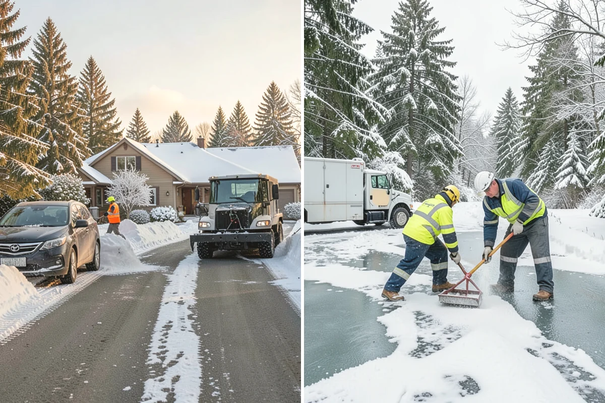 Business Park Sidewalk Clearing in Oak Harbor, Island County, WA - Map campus walks, courtyards, and building connectors