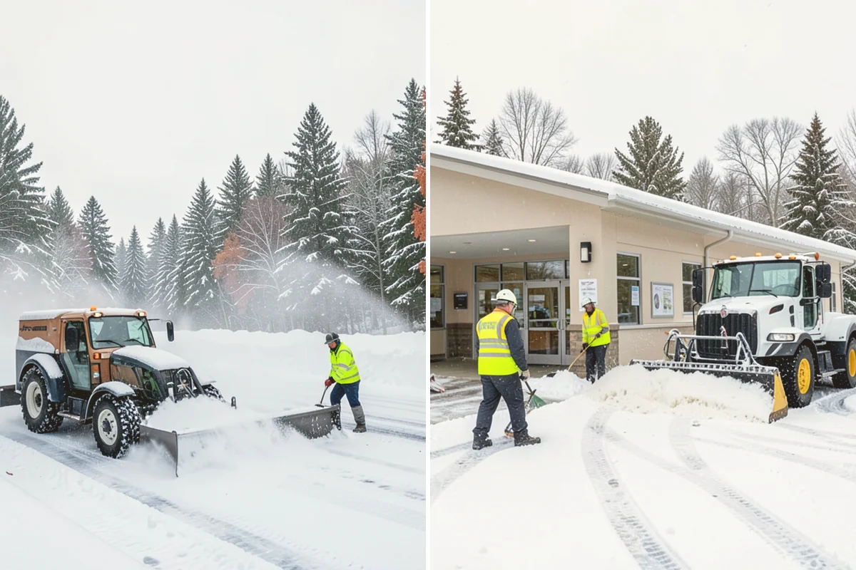 Business Park Sidewalk Clearing in Orting, Pierce County, WA - Map campus walks, courtyards, and building connectors