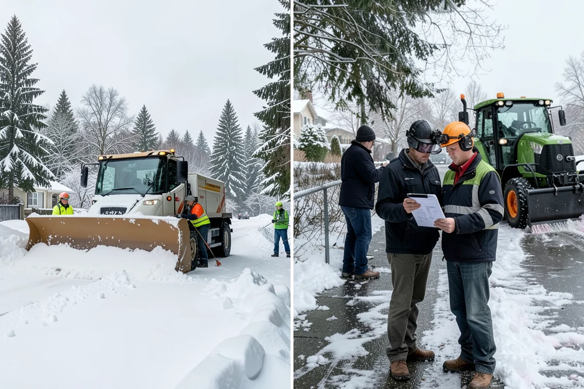Business Park Sidewalk Clearing in Pacific, King County, WA - Map campus walks, courtyards, and building connectors