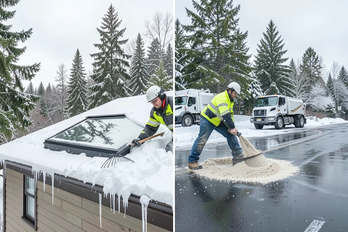 Business Park Sidewalk Clearing in Skykomish, King County, WA - Map campus walks, courtyards, and building connectors