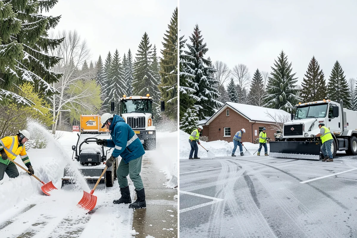 Business Park Sidewalk Clearing in Snoqualmie, King County, WA - Map campus walks, courtyards, and building connectors