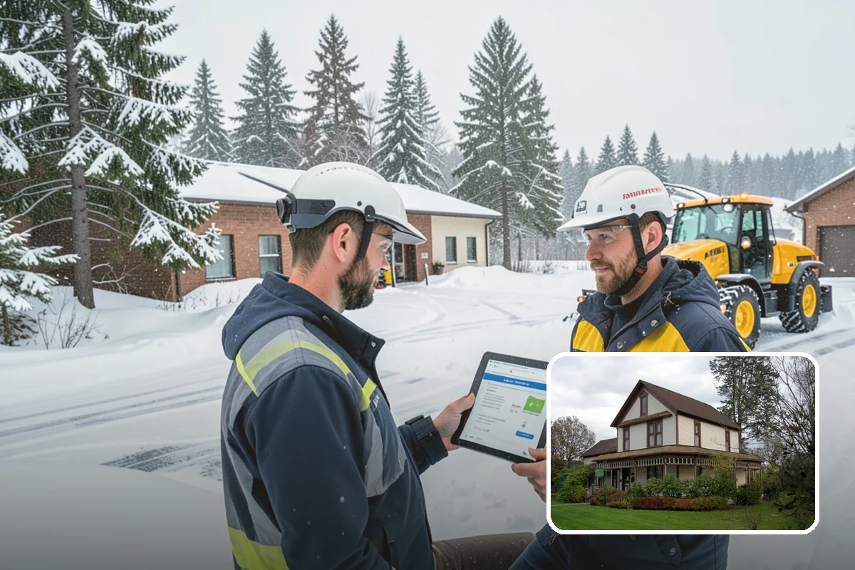 Business Park Sidewalk Clearing in Sumner, Pierce County, WA - Inter-building campus walks cleared as a single network