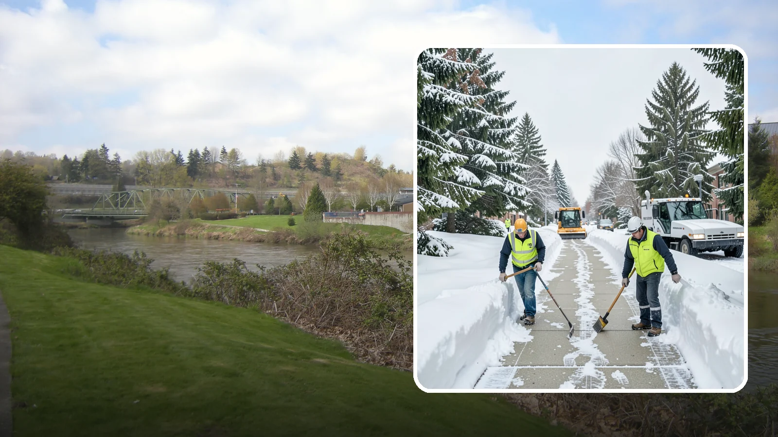 Business Park Sidewalk Clearing in Tukwila, King County, WA - Campus-walkway clearing for Western Washington business parks, keeping the inter-building paths and entrances safe for every...