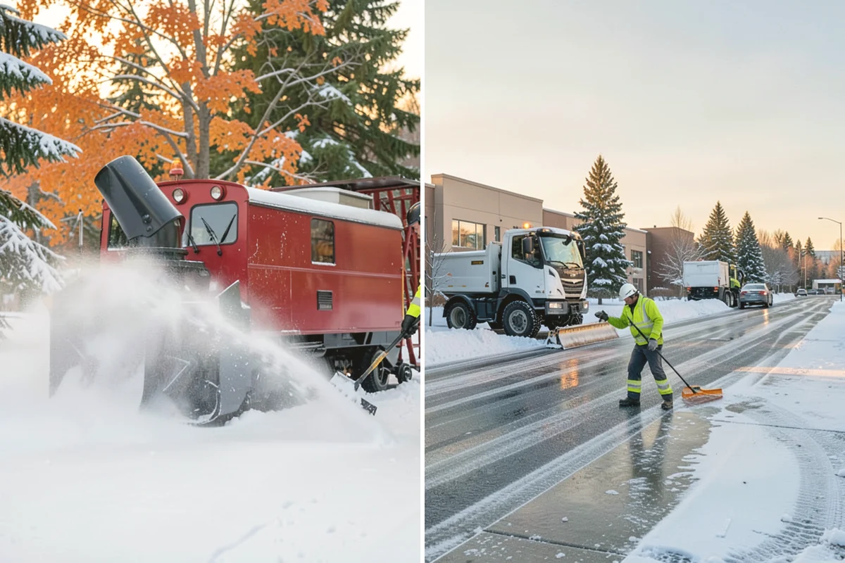 Business Park Sidewalk Clearing in Tukwila, King County, WA - Map campus walks, courtyards, and building connectors