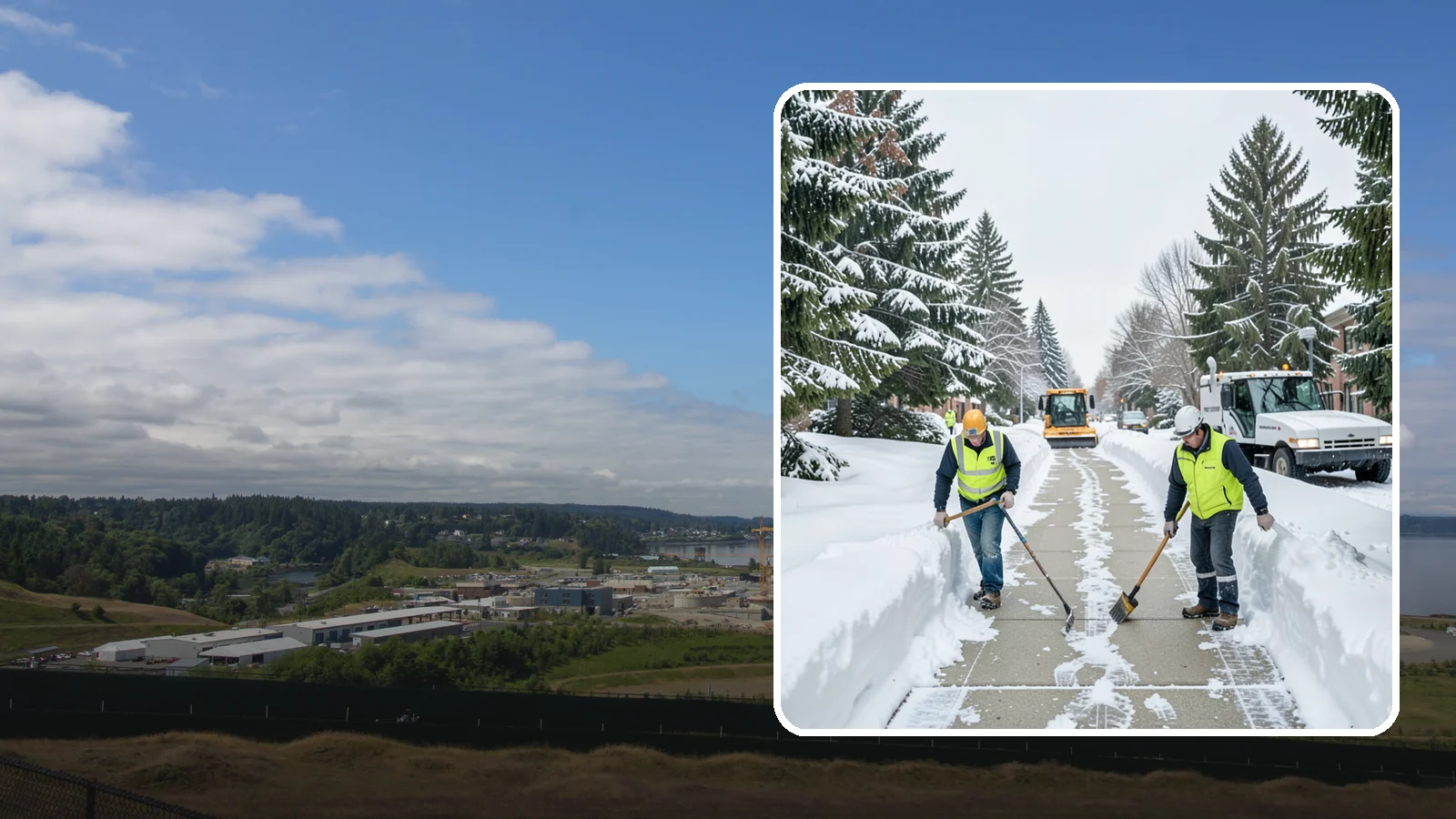Business Park Sidewalk Clearing in University Place, Pierce County, WA - Campus-walkway clearing for Western Washington business parks, keeping the inter-building paths and entrances safe for every...