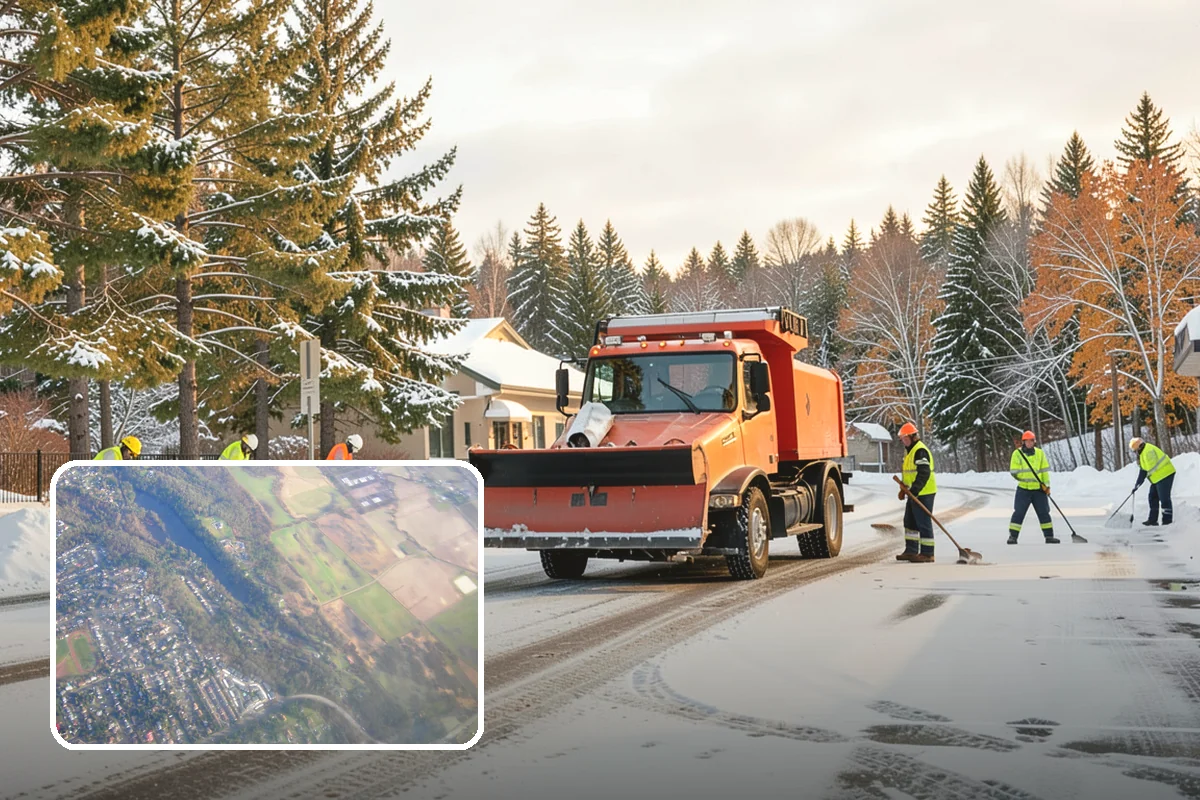 Business Park Snow Plowing in Algona, King County, WA - Internal roads and every tenant lot cleared before the workday