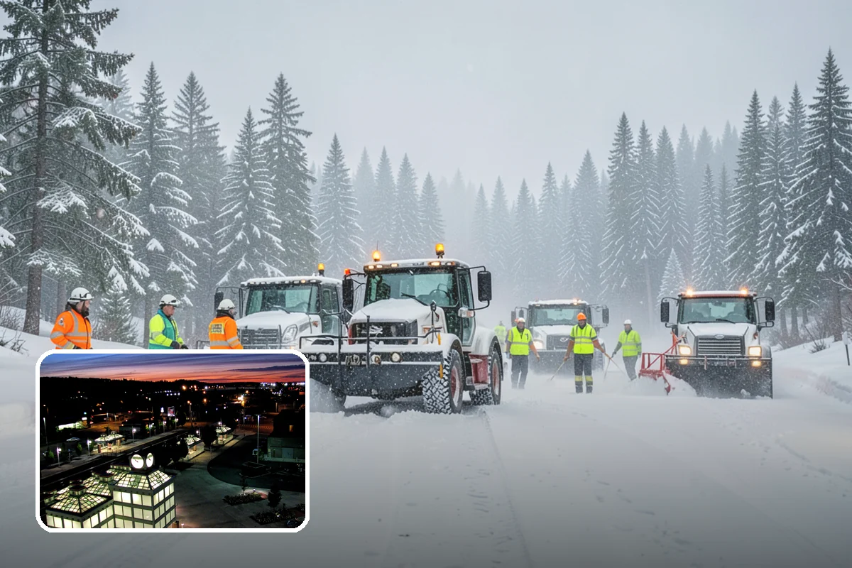 Business Park Snow Plowing in Auburn, King County, WA - Internal roads and every tenant lot cleared before the workday