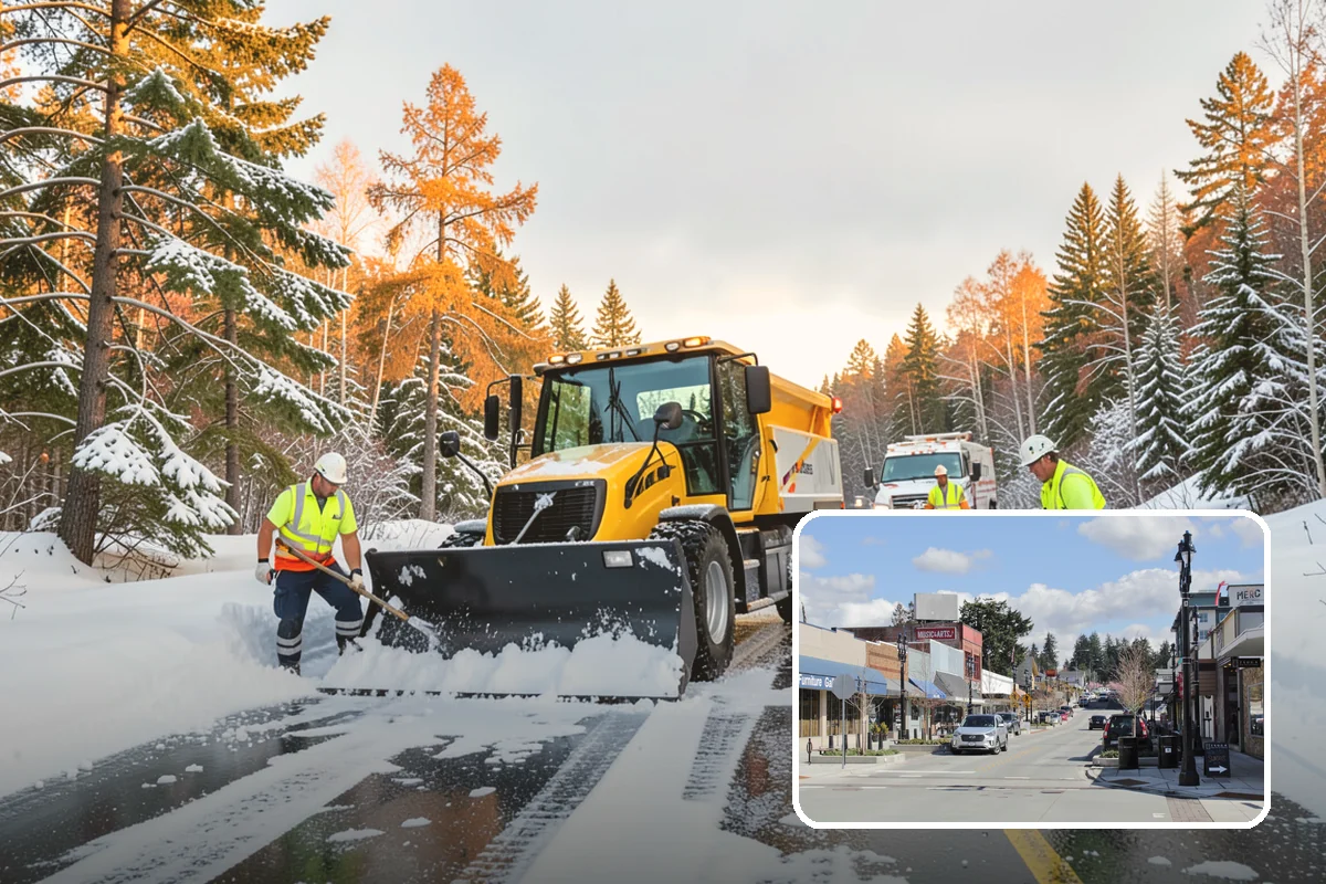 Business Park Snow Plowing in Bothell, King County, WA - Internal roads and every tenant lot cleared before the workday