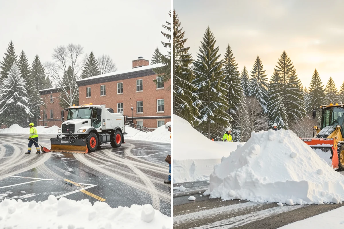 Business Park Snow Plowing in Brier, Snohomish County, WA - Map the internal roads, tenant lots, and building entrances with management