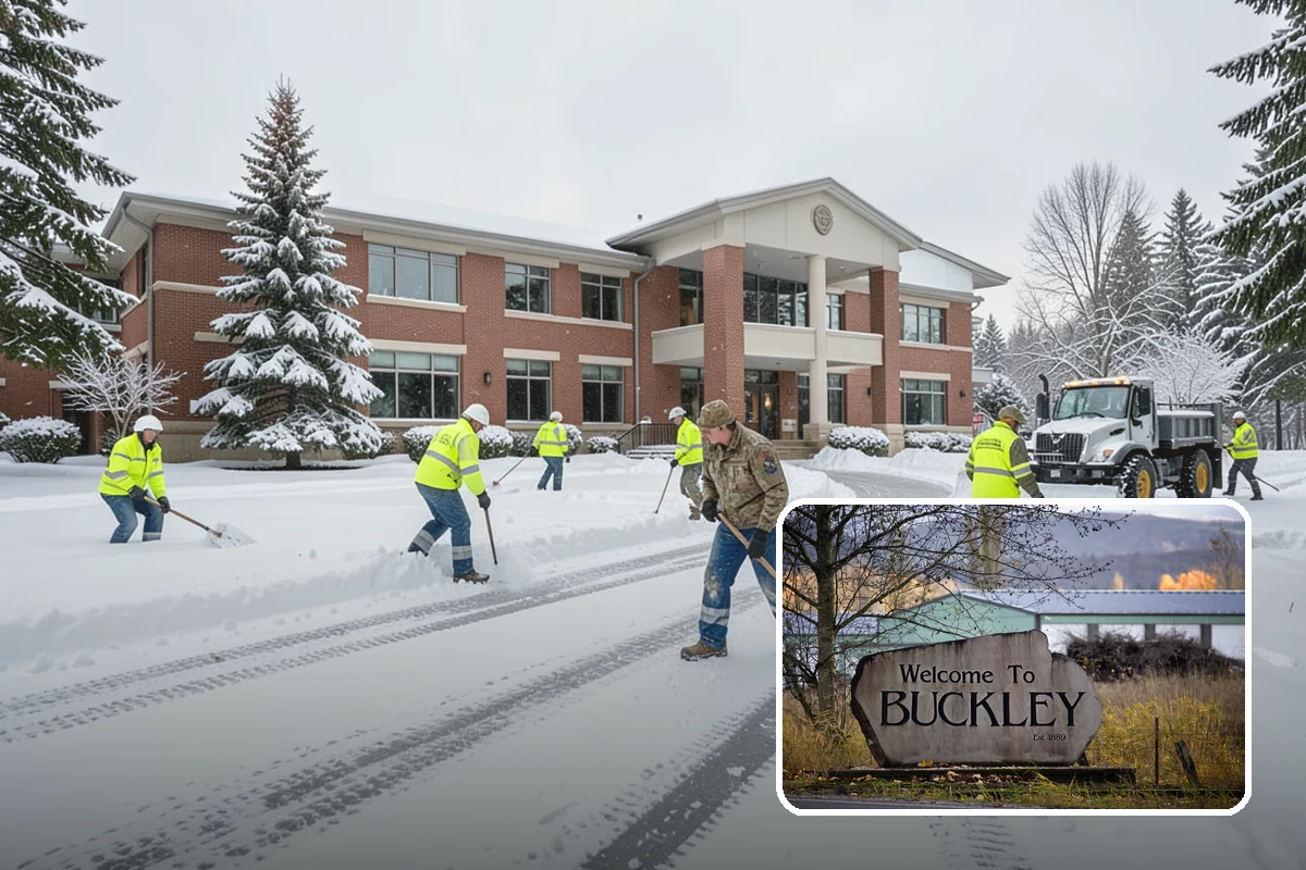 Business Park Snow Plowing in Buckley, Pierce County, WA - Internal roads and every tenant lot cleared before the workday