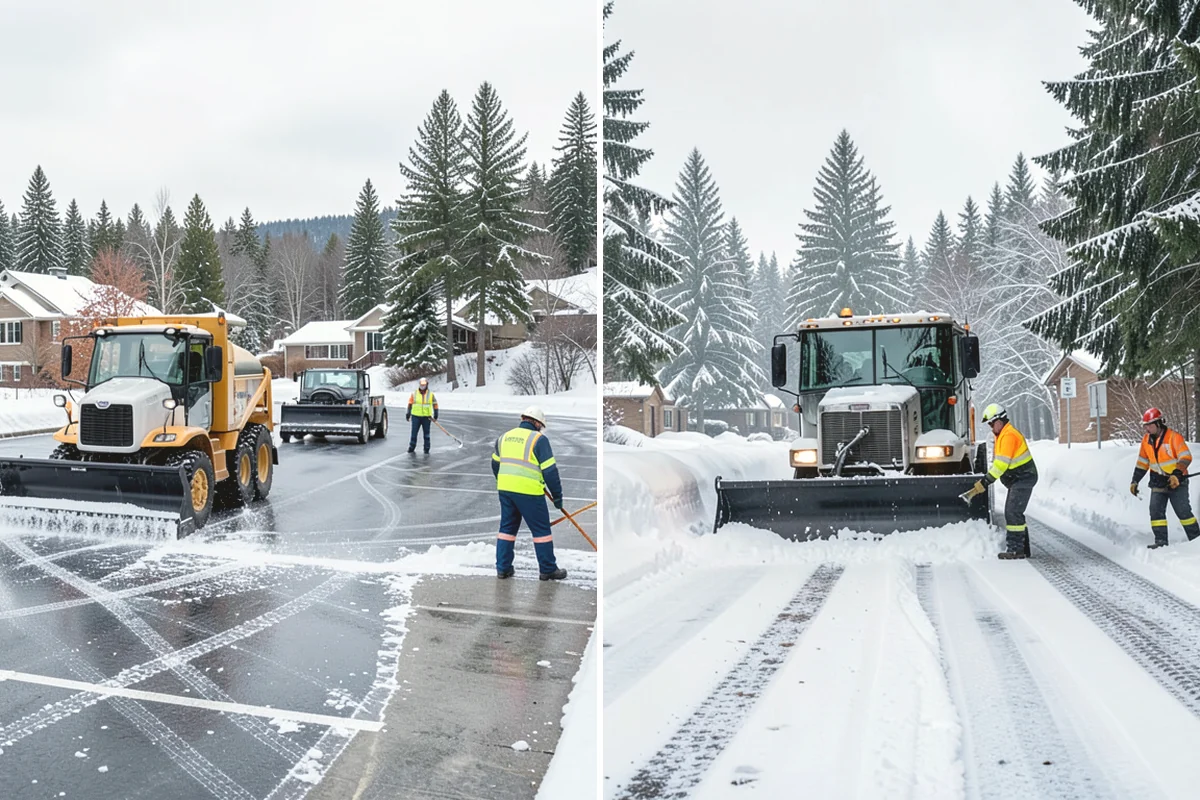Business Park Snow Plowing in Burien, King County, WA - Map the internal roads, tenant lots, and building entrances with management