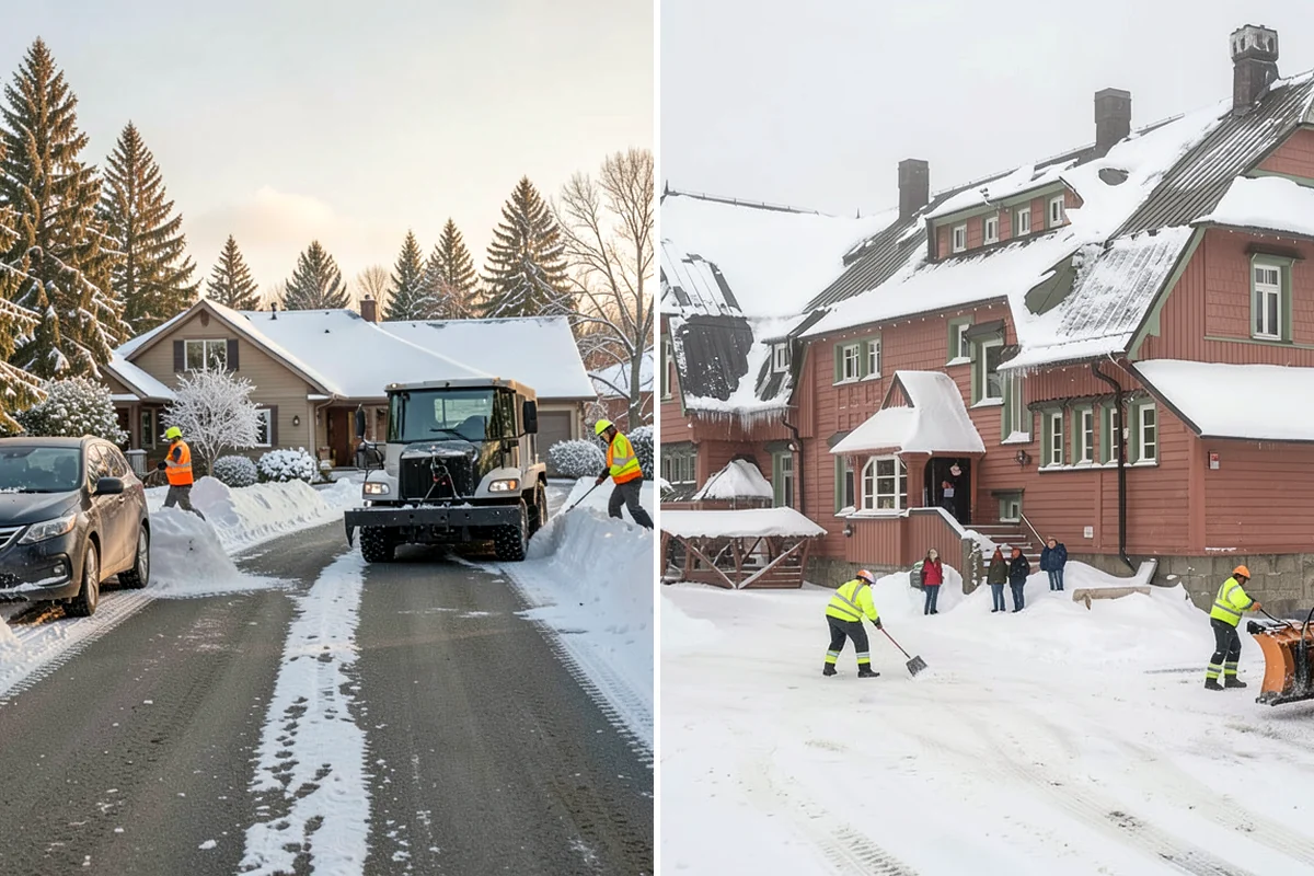 Business Park Snow Plowing in Clyde Hill, King County, WA - Map the internal roads, tenant lots, and building entrances with management