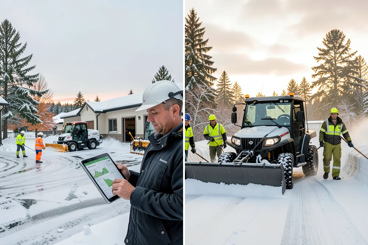Business Park Snow Plowing in Concrete, Skagit County, WA - Map the internal roads, tenant lots, and building entrances with management