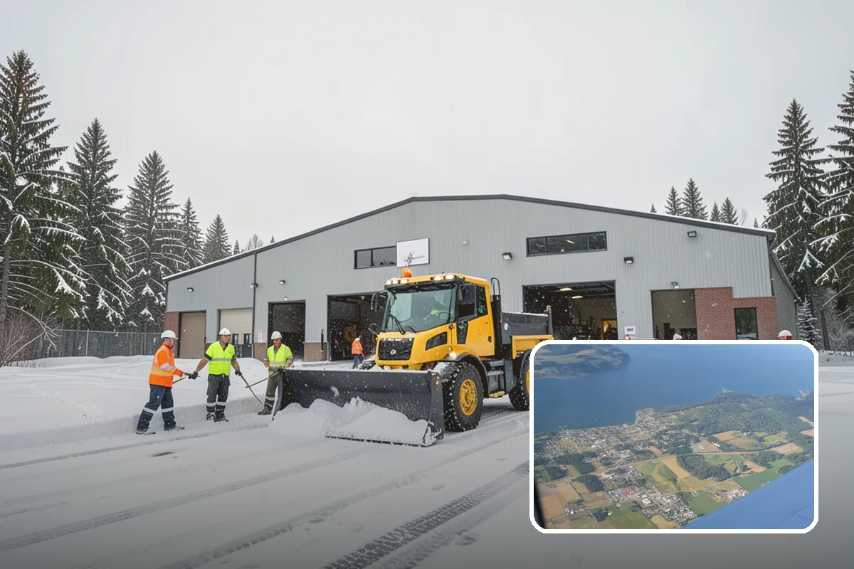 Business Park Snow Plowing in Coupeville, Island County, WA - Internal roads and every tenant lot cleared before the workday