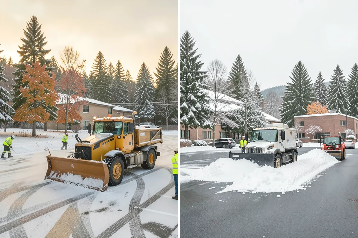 Business Park Snow Plowing in Covington, King County, WA - Map the internal roads, tenant lots, and building entrances with management