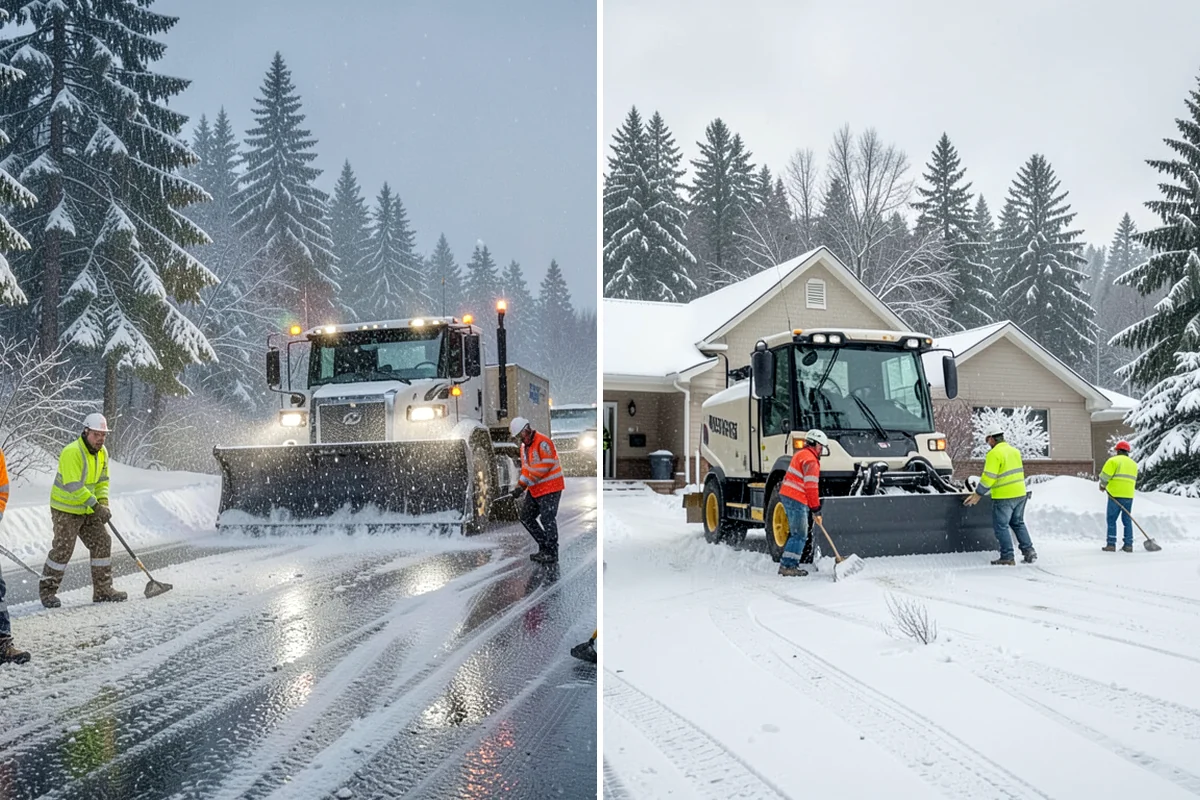 Business Park Snow Plowing in DuPont, Pierce County, WA - Map the internal roads, tenant lots, and building entrances with management